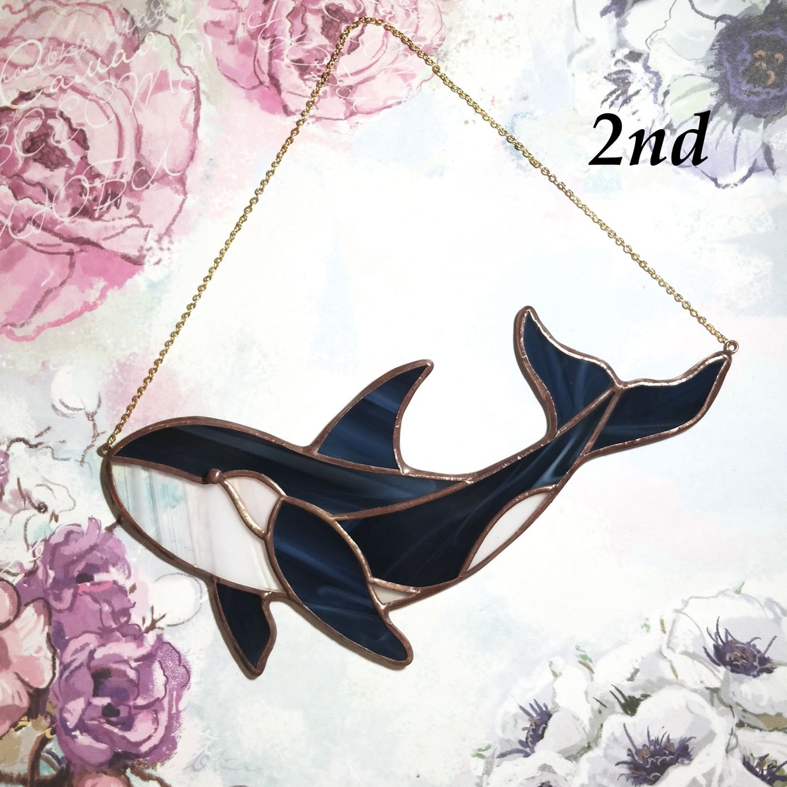 Stained glass orca suncatcher Stained glass killer whale | Etsy