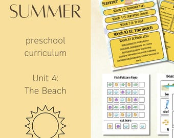 Curriculum zomerkleuterschool Leermateriaal voor thuis Zomergids Gids voorschoolse activiteiten op het strand Peuteractiviteiten