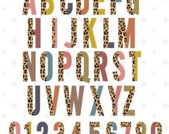 leopard alphabet etsy