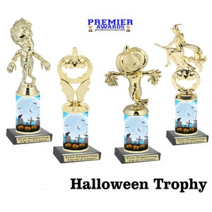 Halloween  trophy.  Great for costume contests, pumpkin carving contests, office parties, and more.  10&quot; tall