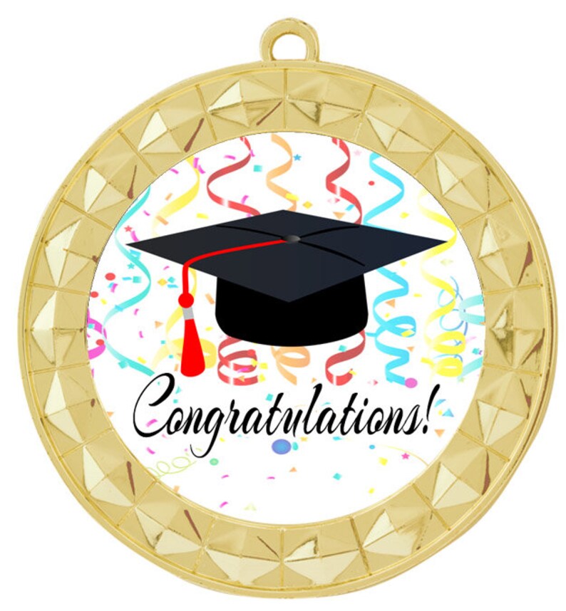 Graduation Theme Medal. Choice of 7 Designs. Includes Free Neck Ribbon ...