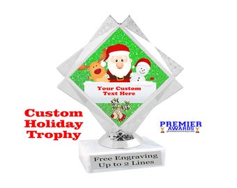 Custom Holiday Trophy.  Great trophy for your Holiday events, pageants, contests,  and decorating contests.