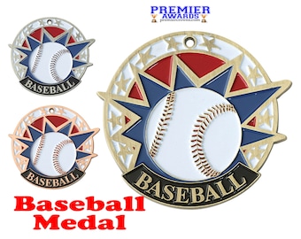 Baseball medal.  Great medal for leagues, schools, teams, neighborhood games and for the favorite player in your life!