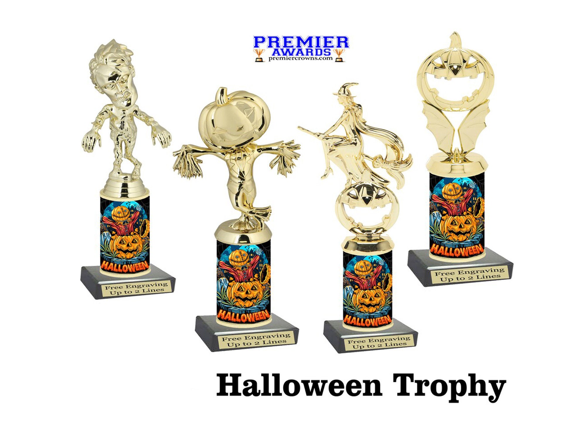 thumbnail image 2 of Halloween Trophy Halloween Contest Trophy | 6 1/4 Pumpkin Carving 2 of 9