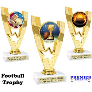 Football trophy  Great trophy for your team, tournaments, family games, and recreation departments  6&quot; tall