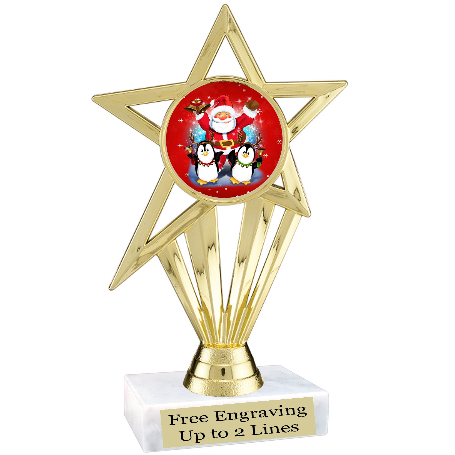 Christmas Winter theme trophy with Gold figure and choice of | Etsy