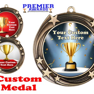 Custom  Medal.  Great medal for any event, pageant, competition, party, or "just because"!  Custom with your text on artwork and engraving!