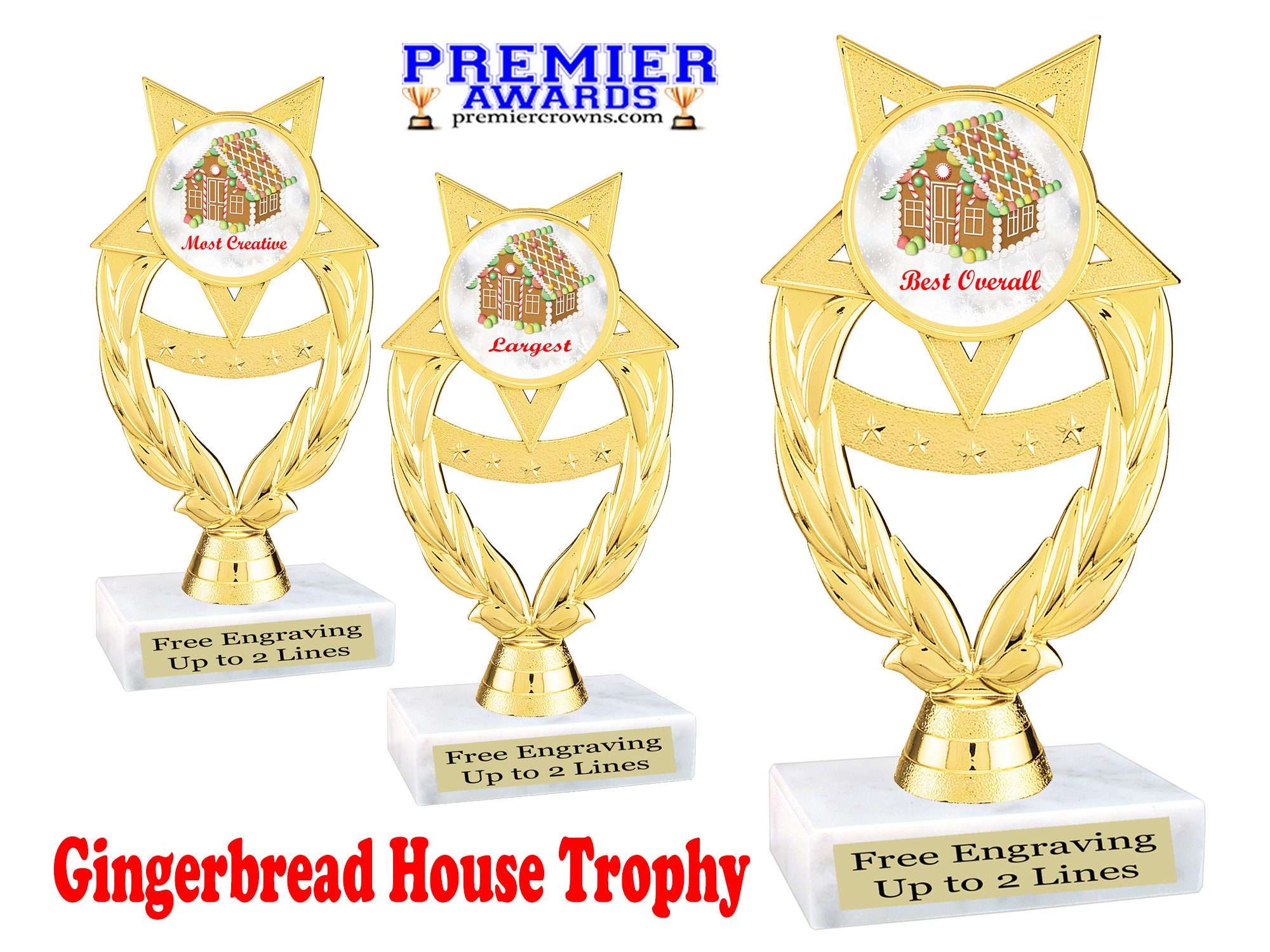 Gingerbread House Decorating. 6 tall trophy with | Etsy