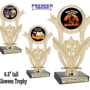 Halloween Costume Contest trophy.  Choice of 9 awards from Scariest to Cutest Baby!  6.5&#39; tall.
