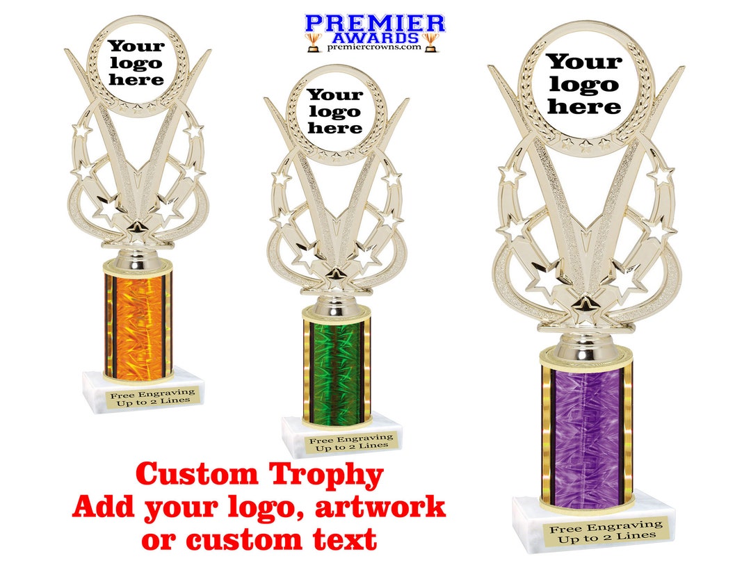 Custom Trophy With Choice of 9 Column Colors. Add You Logo or Custom ...