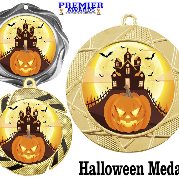 Halloween medal.  Great medal for costume contests, pumpkin carving contests, pageants, competitions and more.
