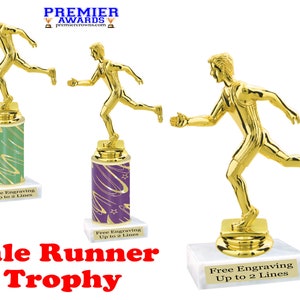 Male Runner trophy.   Great for your marathons, track meets, or for the runner in your life!