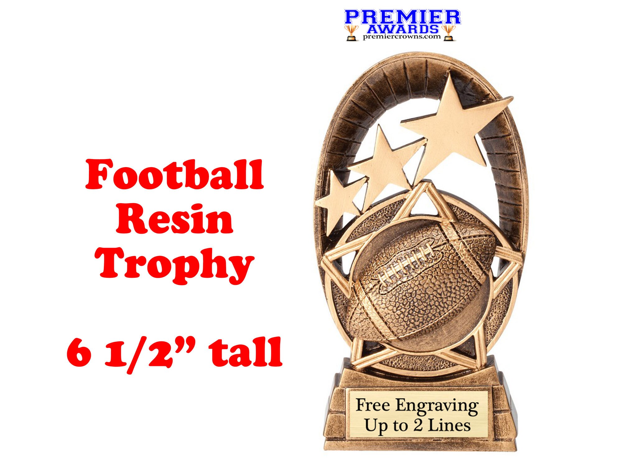 SMALL FOOTBALL TROPHY FREE ENGRAVING SHIPS IN 1 BUSINESS DAY!! 