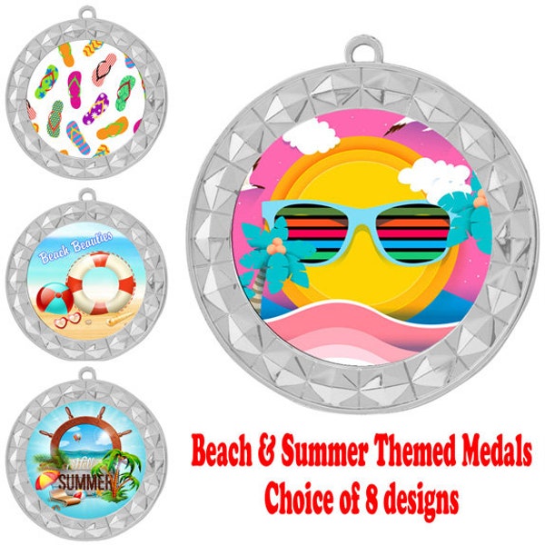 Silver Medal with summer Insert.  Includes free neck ribbon and engraving.  935-silver