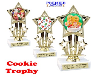 Holiday Cookies and Gingerbread trophy.  Great trophy for those Holiday baking contests, parties and more!