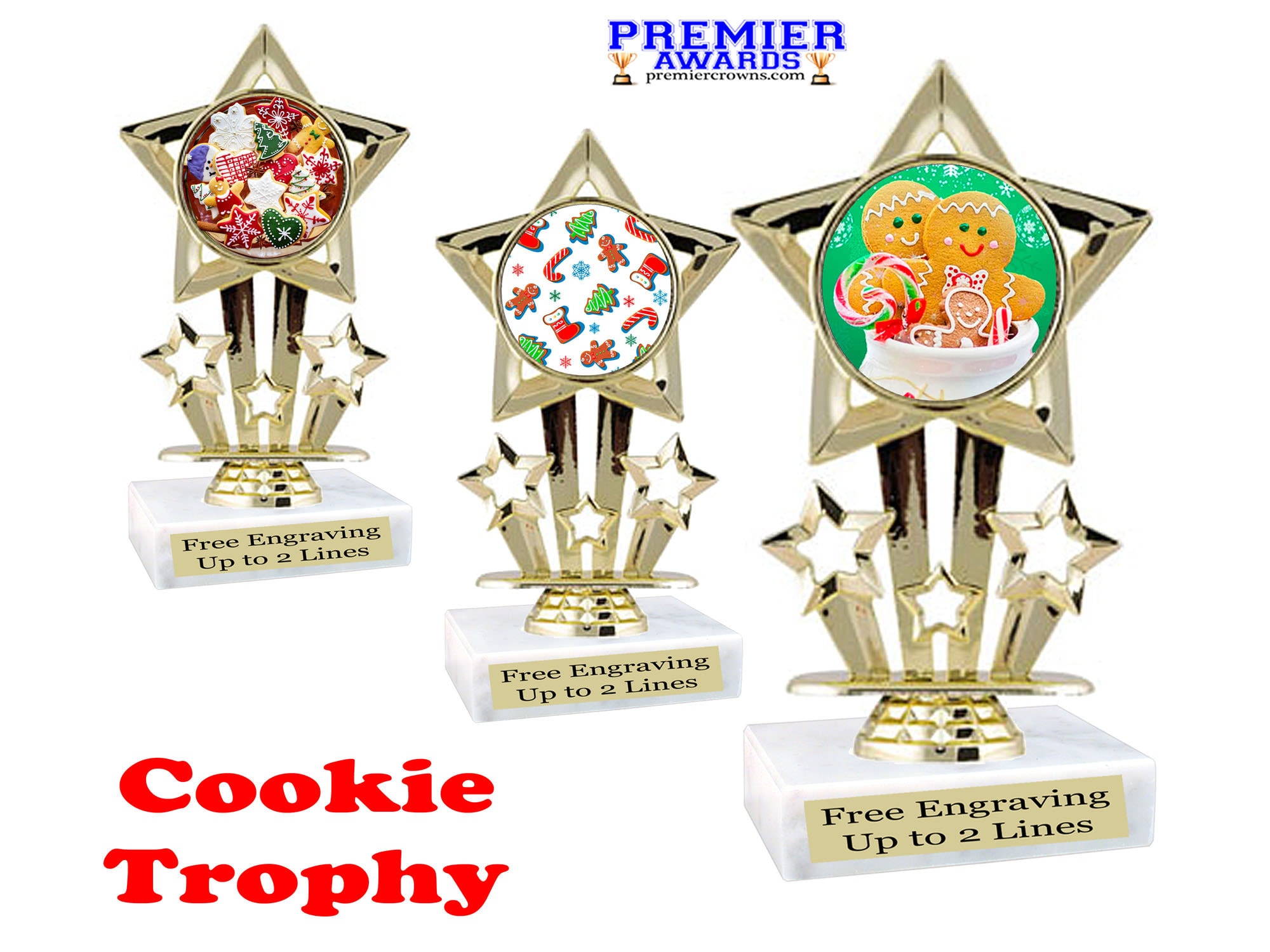 Holiday Cookies and Gingerbread trophy.  Great trophy for those Holiday baking contests, parties and more!
