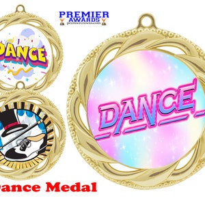 Dance medal.  Dance recitals, Dance Schools, Schools and more will love this Dance theme medal.