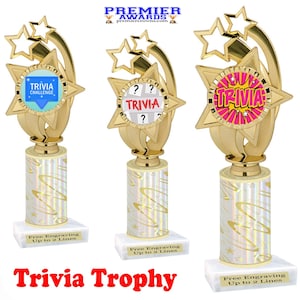 Trivia Trophy.  Great trophy for your next family game night and/or Trivia contest