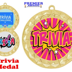 Trivia Medal.  Great trophy for your next family game night and/or Trivia contest