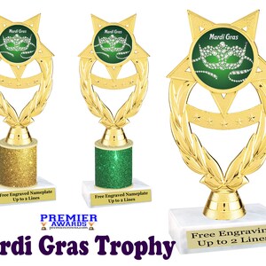 Mardi Gras  Trophy.   Great trophy for any event, competition, party, parade, pageant and more!