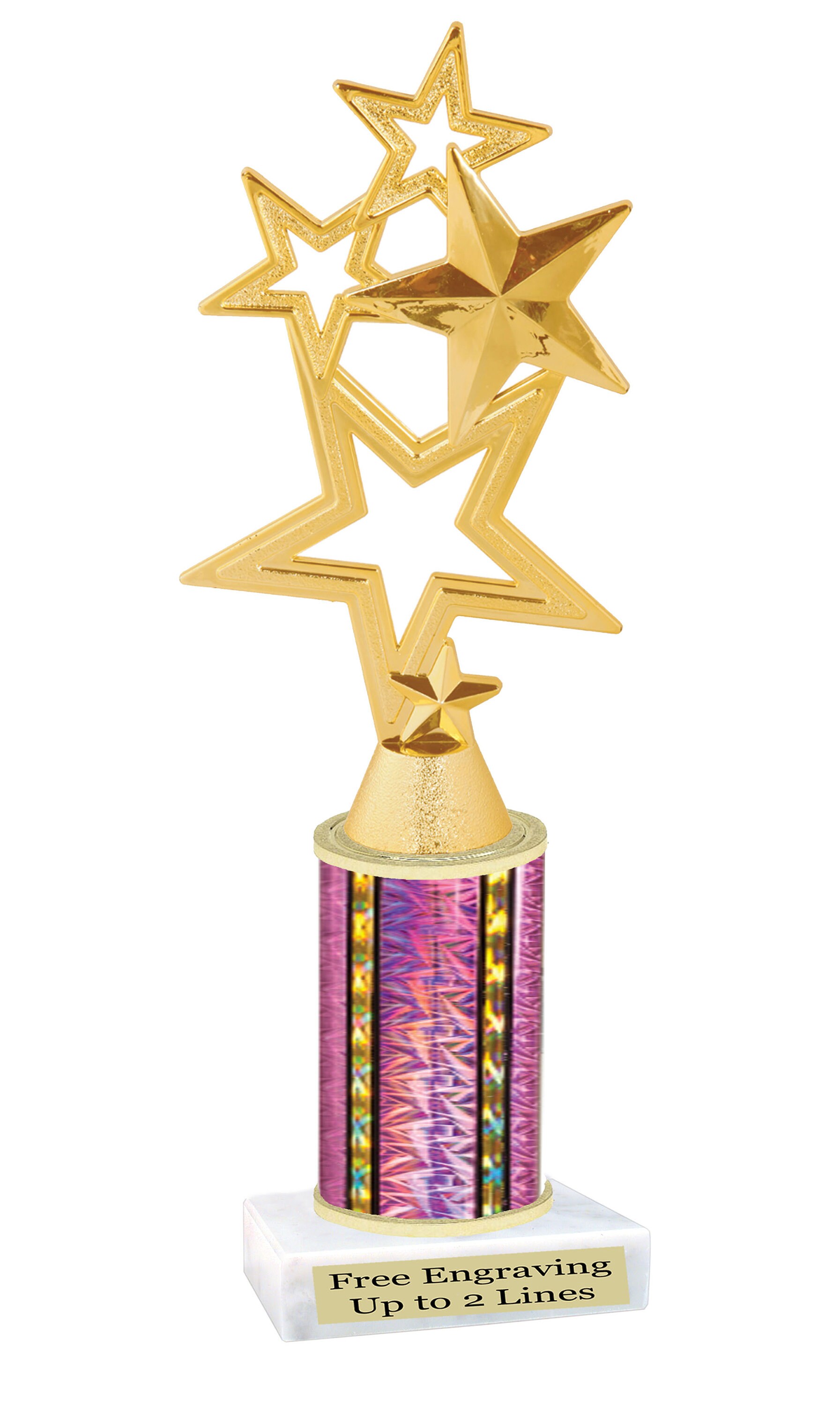 Gold Star Trophy With Choice of Column Color. Great for Any Team ...