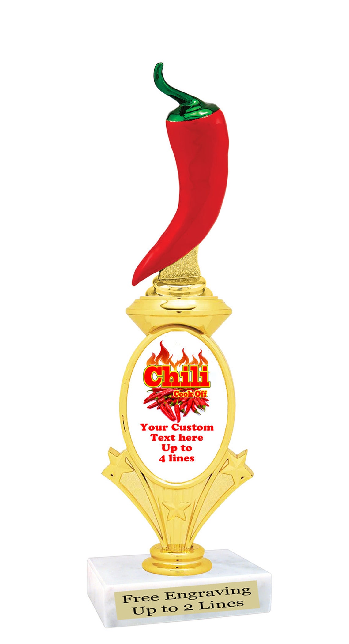 Chili Cook Off trophy. 11 tall with choice of art work. Etsy