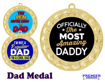 Father's Day medal.  Show your Dad how great he is this Father's Day with this medal.  Includes free neck ribbon and engraving