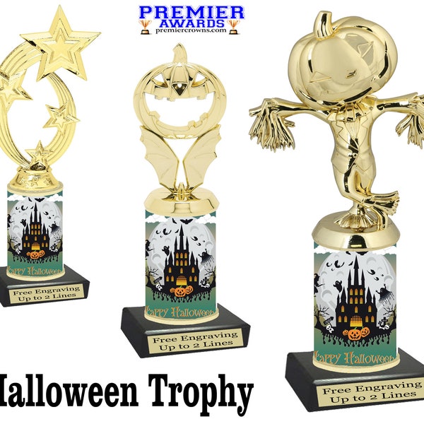 Halloween  trophy.  Great for costume contests, pumpkin carving contests, office parties, and more.