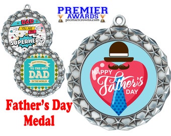 Father's Day medal.  Show your Dad how great he is this Father's Day with this medal.  Includes free neck ribbon and engraving