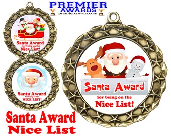 Custom Nice List Medal Choice of gold or silver finish. Add your recipient's name for a unique gift or award Custom Nice List Medal Choice of gold or silver finish. Add your recipient's name for a unique gift or award