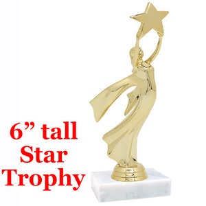 Modern Victroy with star trophy.  6&quot; tall trophy
