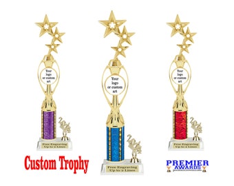 Custom  Trophy.  16" tall  Great trophy for any event, competition, pageant, contest and more.  Custom with your logo, text or artwork