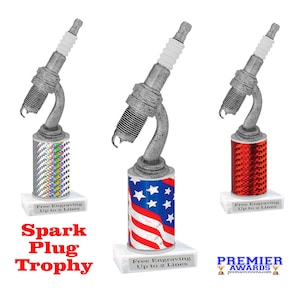 Automotive theme trophy.  Great for car shows, racing, mechanics and the car guy in your life. Choice of color and height