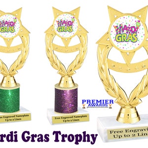 Mardi Gras  Trophy.   Great trophy for any event, competition, party, parade, pageant and more!