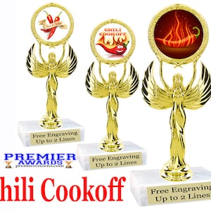 Chili Cook Off trophy.  6&quot; tall with choice of art work.  Great trophy for chili cook off events, BBQ events or just for your great chef!