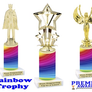 Rainbow Trophy. Great trophy for any event, competition, party, parade, pageant and more!
