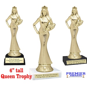 Beauty Queen Trophy.  6&quot; tall.  Great participation award, party favor, pageant award or just for the Queen in your life!