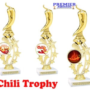Chili Cook Off trophy.  11&quot; tall..  Great trophy for chili cook off events, BBQ events or just for your great chef!