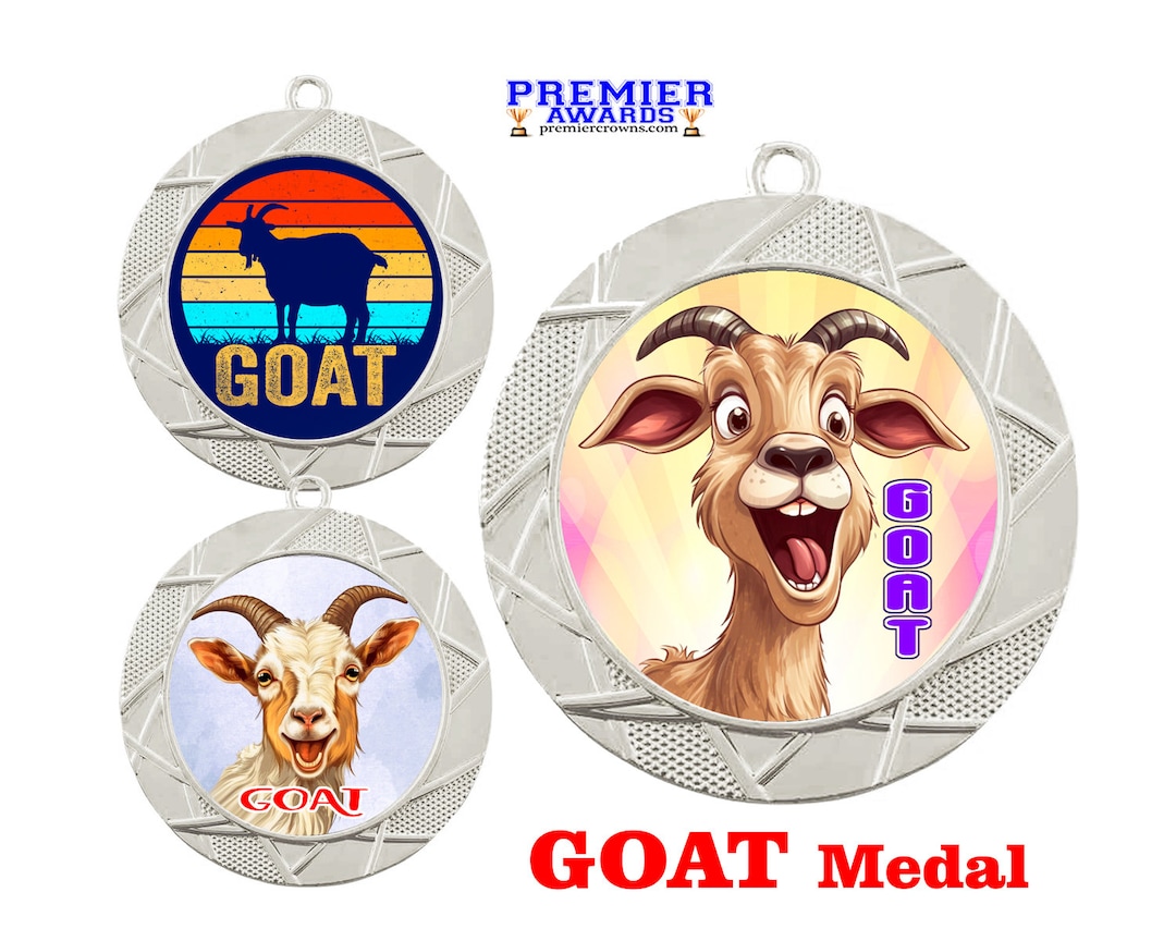 Goat Ribbons GOAT Medal. Medal With Choice of 9 Designs for the GOAT in Your Life ...