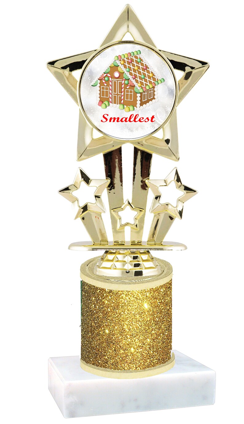 Gingerbread House Decorating. 8 Tall Trophy With Glitter - Etsy