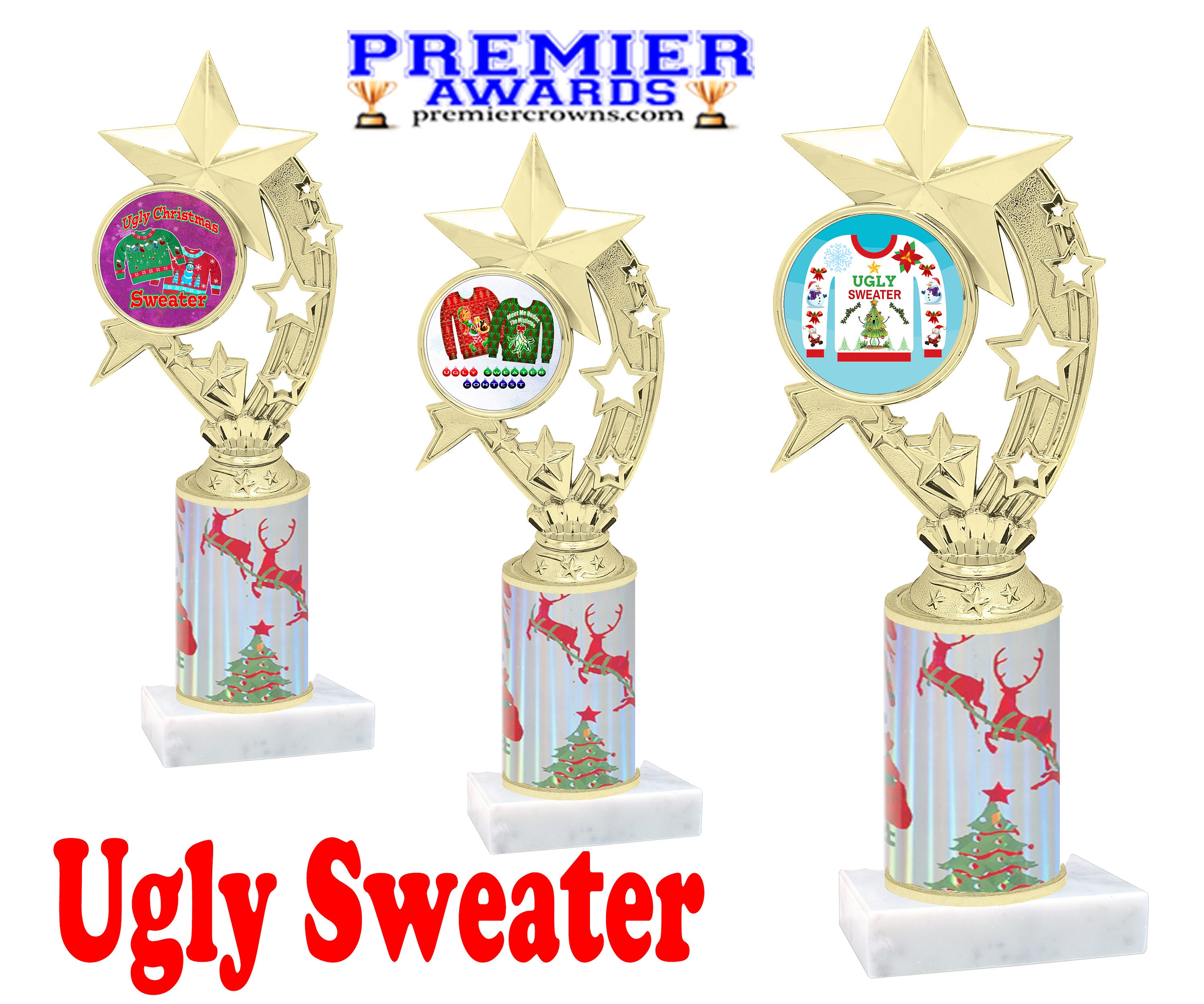 11 Personalized Santa Clause Christmas Trophy with 5 Lines of Text Prime Crown Awards Santa Trophies