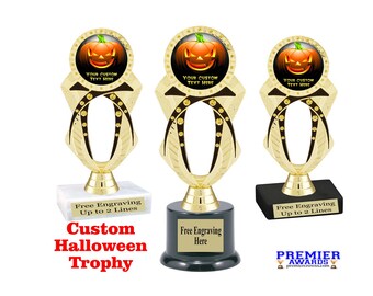 thumbnail image 2 of Halloween Trophy Halloween Contest Trophy | 6 1/4 Pumpkin Carving 2 of 9