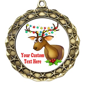 Custom Reindeer Theme Medal. Great Medal for Your Reindeer Runs ...