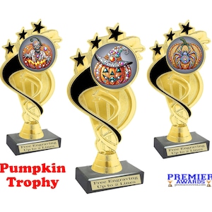 Halloween trophy.  Choice of 9 designs. Great for costume contests, pumpkin carving and more.  6&#39; tall.