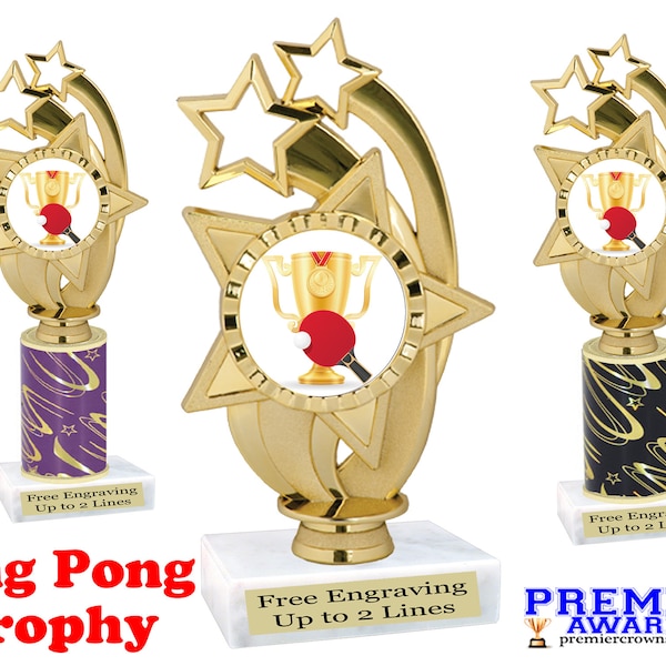 Ping Pong Trophy.  Great trophy for your summer games, BBQs, parties, contests and competitions.