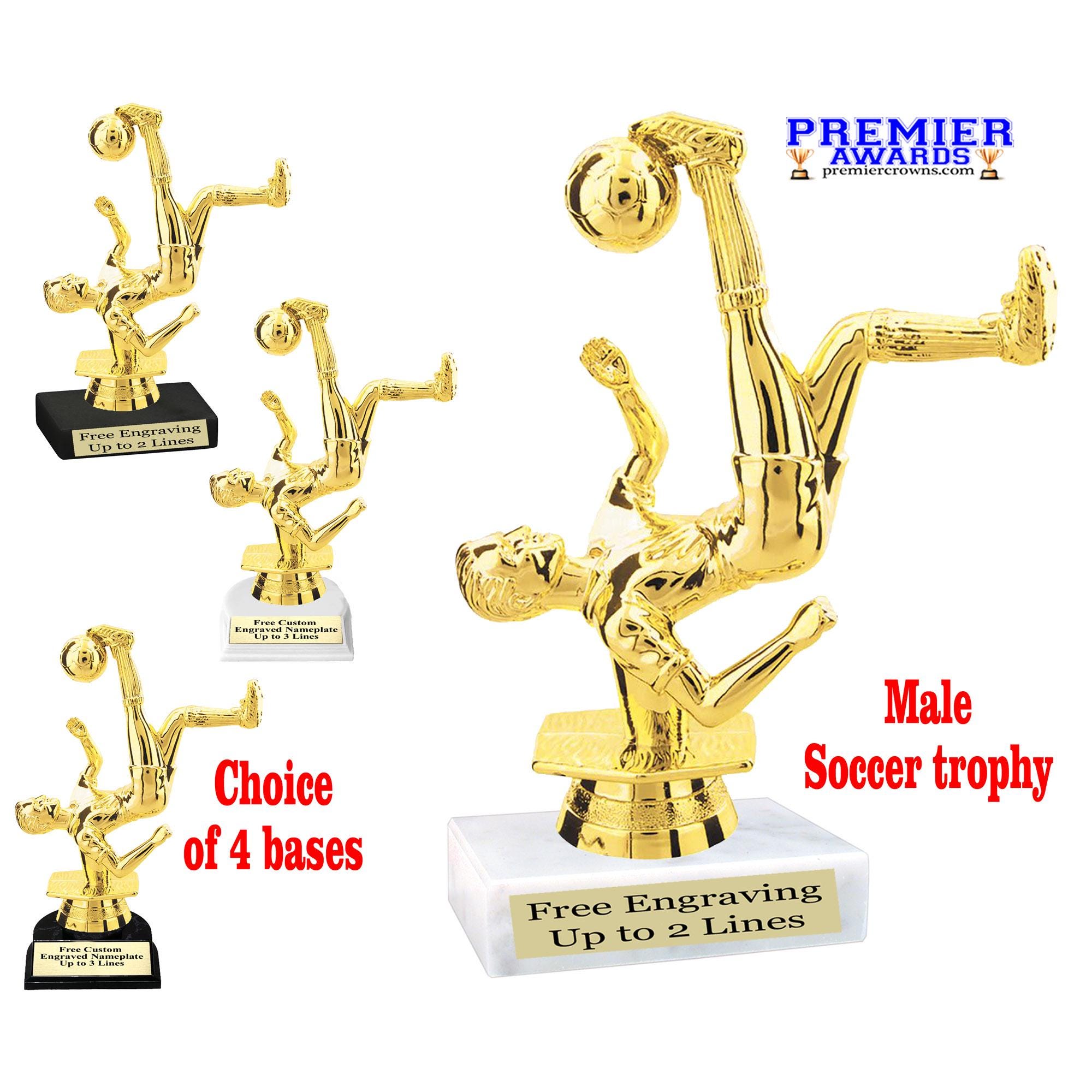 Male Soccer Trophy. Great Award for Sports Leagues, Recreational