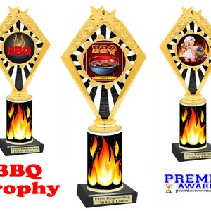 BBQ Cook Off trophy.  Great trophy for BBQ cook off events, BBQ events or just for your great chef!