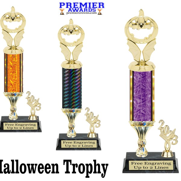 Halloween theme trophy for your costume contests, pumpkin carving, pumpkin decorating, pageants and more