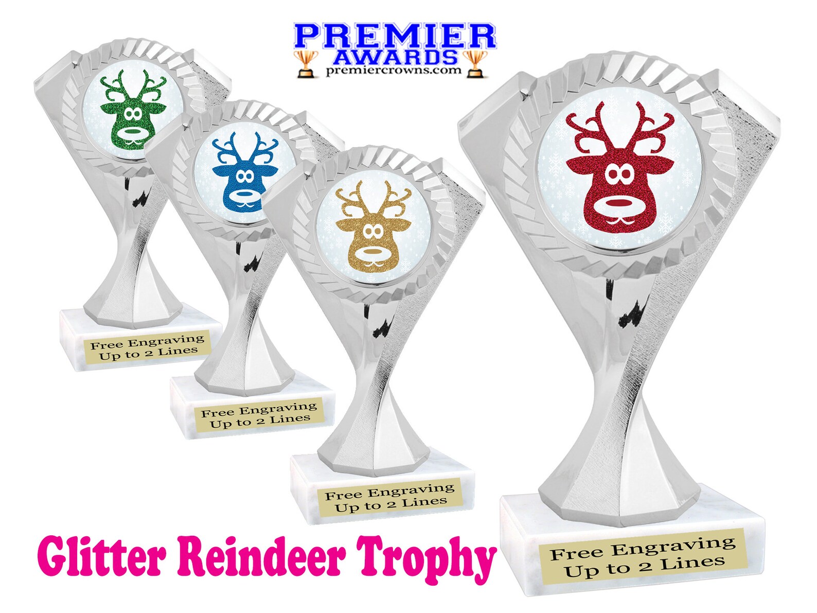 Reindeer Theme Trophy. Great for Reindeer Runs Holiday | Etsy