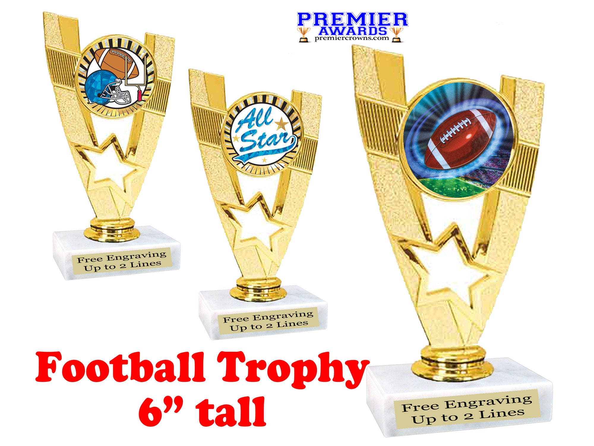 Football trophy Award in 3 Sizes with FREE Engraving up to 30 Letters SALE 